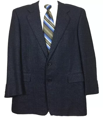 Hickey Freeman Mens Purple Blue Cashmere Blend Sportcoat Blazer Sz 42R (t4) • $50