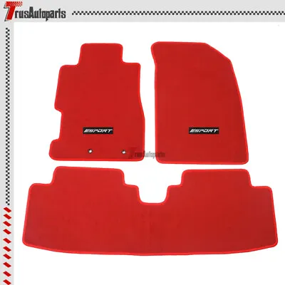 For 01-05 Honda Civic Red Nylon Floor Mats Car Carpet Front Rear 3PC W/ Sport • $58.99