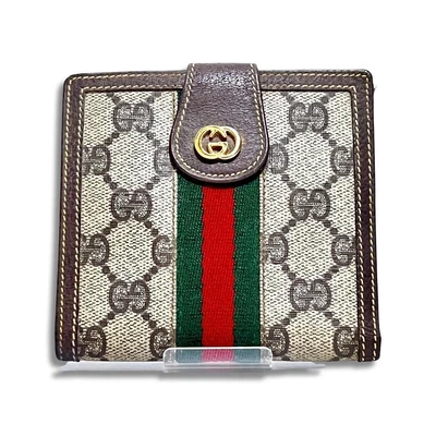 $168 • Buy Authentic GUCCI Vintage Old GUCCI GG Wallet Sherry Line PVC Leather Brown #2