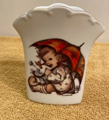 Reutter Porzellan MJ Hummel Umbrella Girl Porcelain Vase • $10