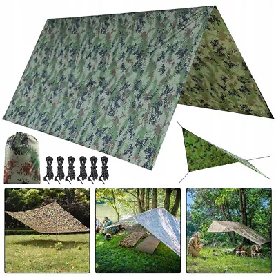 Camping Tarp Tent Tarpaulin Hammock Rain Fly Canopy Waterproof Shelter Anti-UV • £19.99