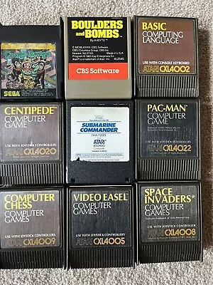 Atari 400 800 Computer Game Cartridge Lot Of 9. Pac-Man Easel Congo Bongo • $54.99