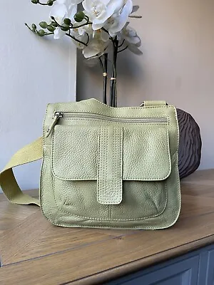 Hotter Lime Green Leather Shoulder Cross Body Bag • £27