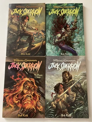 $9.99 • Buy Lot 4 Rob Kidd Disney Pirates Of The Caribbean Jack Sparrow Books 1 2 3 4