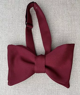 Vintage Bow Tie Solid Dark Red Adjustable Self-Tie 3.5  Wide • $22