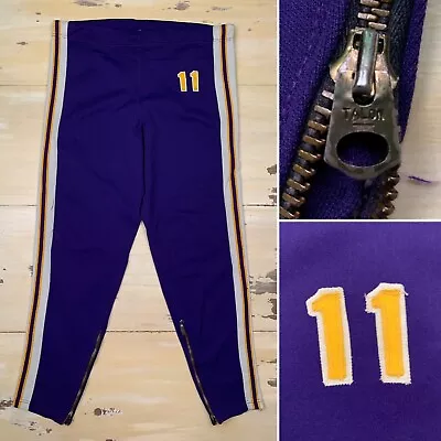 SPORTS PANTS - Vtg 70s-80s Marching Band Track Basketball Purple Yellow 40x31 • $29.99