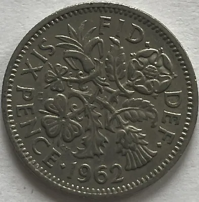 £0.99 • Buy 1962 Elizabeth II 🇬🇧 Sixpence Coin (Half Price 1st Class Postage)