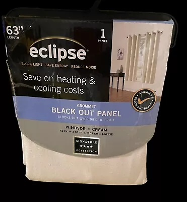 Eclipse Windsor Light Blocking Grommet Curtain Panel Cream 42  X 63 - New • $14