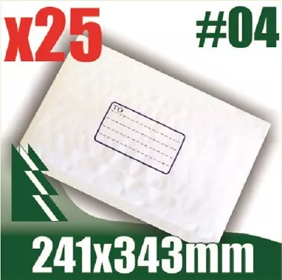 #04 X 25 Bubble Mailers 241x343mm Padded Bag Envelope B4 BM4 #4 • $9.99