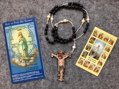 Habit Style Cord Rosary FREE Gifts Realistic Crucifix Instructions FREE Shipping • $9.95
