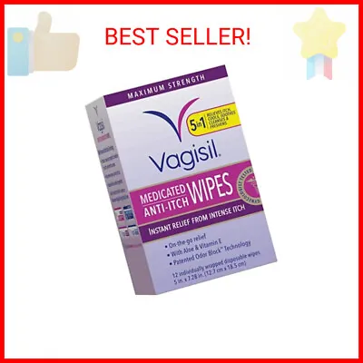 $7.99 • Buy Vagisil Anti-Itch Medicated Feminine Intimate Wipes For Women, Maximum Strength,