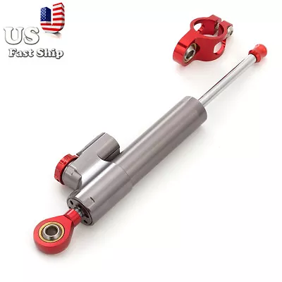 Motorcycle Steering Damper Stabilizer Control Universal CNC For ATV Bikes Gray • $38.95