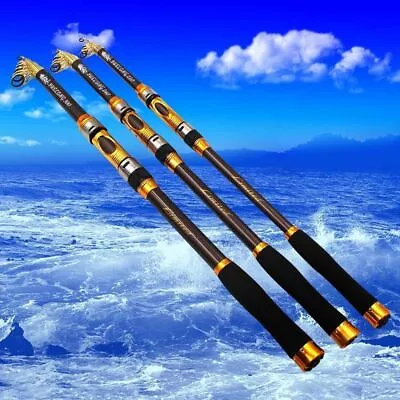 Telescopic Fishing Rod Spinning Fish Hand Tackle Sea Carbon Fiber Pole US Ship! • $14.24