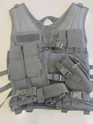 Survival Armor Zip Up Tactical Vest Crossdraw Black Medium • $74.99