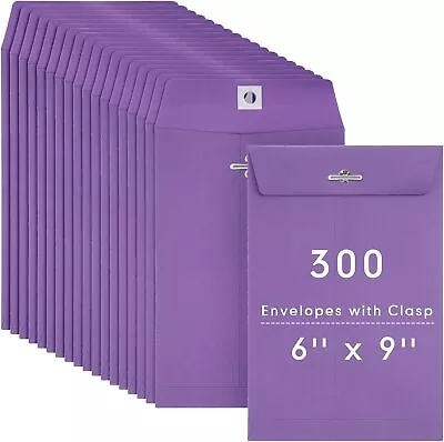 300 Pcs 6 X 9 Manilla Envelopes Clasp Envelope Kraft Catalog Envelope With Clasp • $54.99