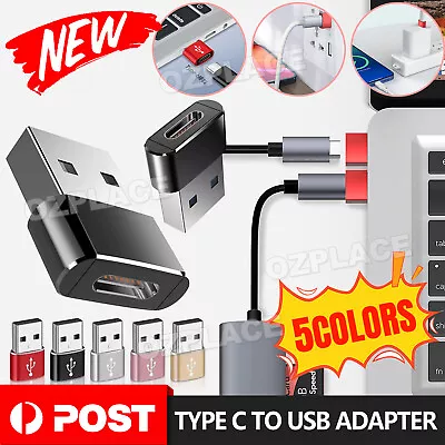 USB Type A Male To USB C Type C Female Charging Port Adapter Fast Converter Au • $2.95