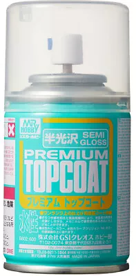 GNZ-B602: GSI Mr. Hobby Mr. Premium Top Coat SEMI-GLOSS Spray 88ml B-602 • $9.99