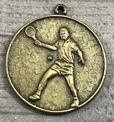 Vintage Male Tennis Racquetball Player Award Medal Pendant • $5.99