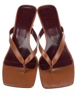 $70 • Buy STAUD Women's Tan/Brown Leather Sandals Size 35