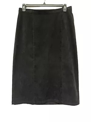 Sigrid Olsen Black Velvet Midi/Maxi Fully Lined Skirt Size 14W Comfort Waist • $19.95