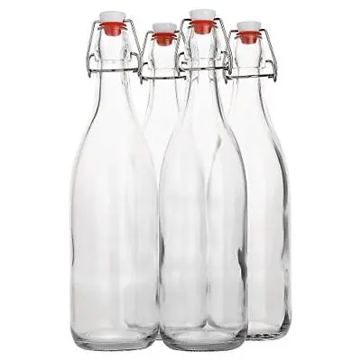 $28.67 • Buy Flip Top Glass Bottle 1 Liter / 33 Fl. Oz. Pack Of 4 “ Swing Top Brewing Bot