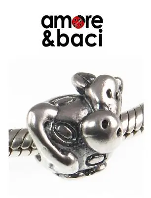 £16.99 • Buy Genuine AMORE & BACI 925 Sterling Silver COW Charm Bead RRP £20