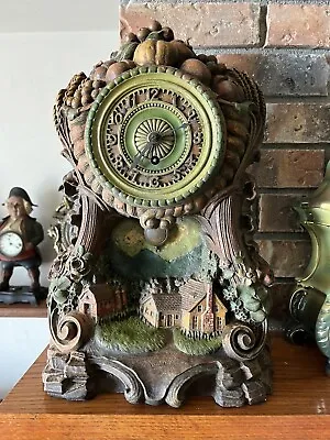 DeLuxe Clock Mfg. Co Syroco Harvest Time Clock • $125