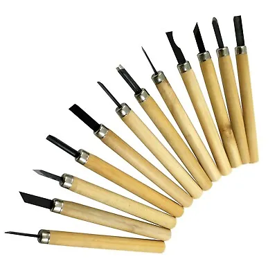 £4.95 • Buy 12pc Wood Carving Chisel Hand Tool Set Carvers Working Woodworking Gouges Diy
