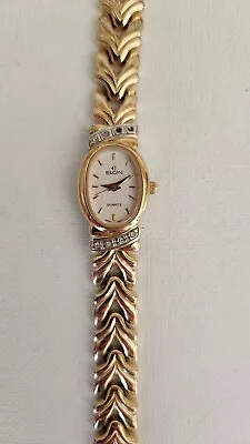  Elgin Vintage Ladies Diamond Quartz Gold Tone Watch • $6.50