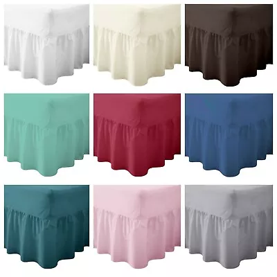  Percale Fitted Valance Sheet Non Iron Sheets Sing Double King Super King  • £8.99