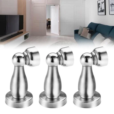 £6.18 • Buy 1/2/3X Magnetic Door Stop Stainless Steel Door Stopper Strong Metal Wall Mounted