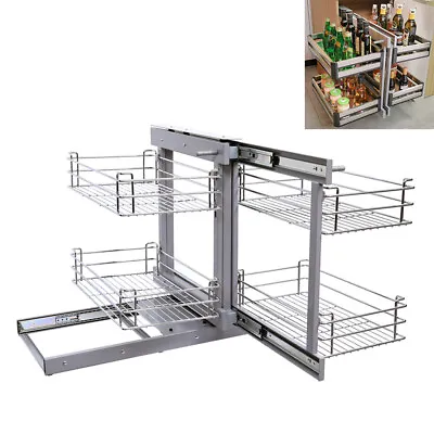 Corner Pull Out Baskets Shelving Units Kitchen Larder Storage Cabinet 800-1000mm • £175.95