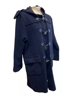 £7.50 • Buy BARBOUR Duffle Coat Men's Navy Wool Toggle Closure Large