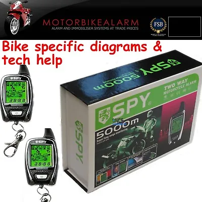 Spy 5000 Motorbike Motorcycle Alarm & Immobiliser 2 Way Lcd Pager Remote Start • $74.66