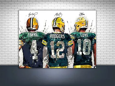 Jordan Love Aaron Rodgers Brett Favre Poster Green Bay Packers Gift For Fans • $32.99