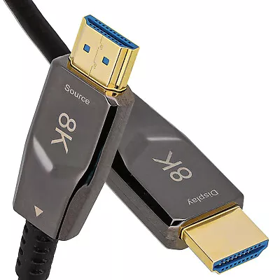 8K HDMI 2.1 Active Fiber Optical Cable AOC HDR 48Gbps 8K 60Hz/4K 120Hz 10m-50m • £48.36