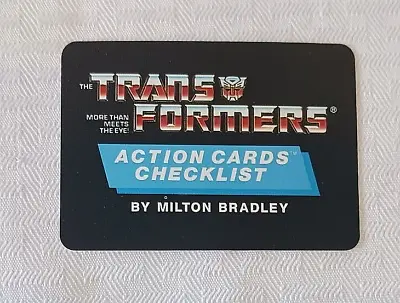 NRMT MINT 1985 Hasbro Action Card PACK FRESH G1 Transformers #96 CHECKLIST Clean • $49.99