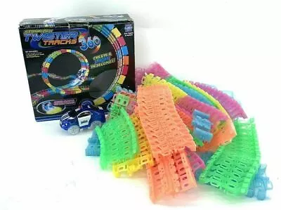 Neon Glow Twister Tracks 360 1 Car 13 Feet Race Tracks • $17.95