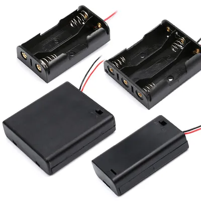 Battery Holders Case Box 1/2/3/4/5/6/8/10 X AA With Switch/Cover/ DC Plug/Wire  • £2.56