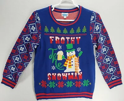 Rockin Around Christmas Sweater  Frothy The Snowman  Men's Medium Ugly Sweater • $15