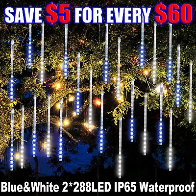 1~2×288LED Meteor Shower Lights Fairy String Light Falling Rain Tree Garden Xmas • $14.95