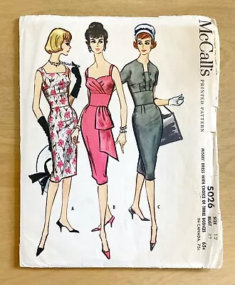 Vintage 1950s Mad Men COCKTAIL DRESS Draped SARONG Sewing Pattern MCCALL’S 5026 • $20