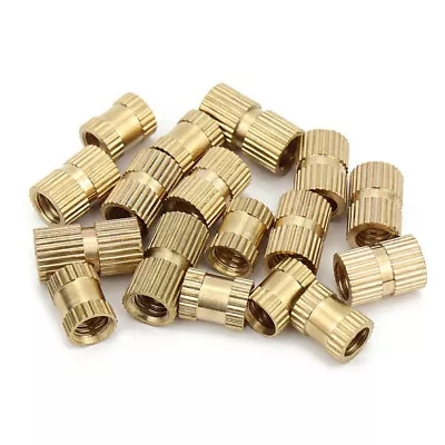 Knurl Insert Nut Threaded Round Metric Brass Solid Embedded Nuts M1.4-M8 Female • £2.27