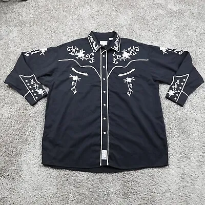 Panhandle Slim Shirt Mens 2XL Pearl Snap Embroidered Rodeo Western Horse Shoes • $88.87