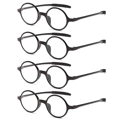 4PK Mens Unisex Round Frame Reading Glasses Clear Lens Readers For Small Faces • $10.29