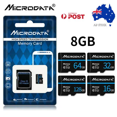 Microdata Mini SD TF Memory High Speed Class 10 Card 8GB With SD Adapter • $17.95