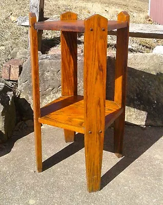 Antique Oak Mission Style Plant Stand 2 Tiers 1930s • $65