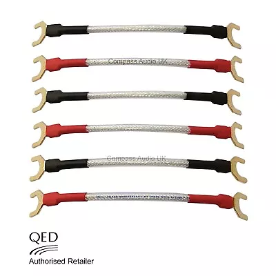 QED Silver Anniversary XT Speaker Cable 10cm JUMPER LINKS Spade X 12 - Set Of 6 • £15.95