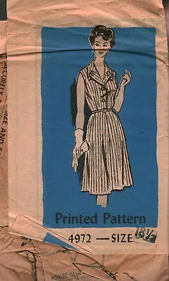 4972 Vintage Mail Order Sewing Pattern 1960s Misses Dress Shopping Career Church • $5.59