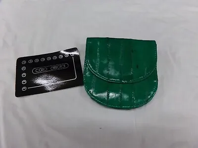 Carlos Amboldi? Small Green Genuine Eel Skin Wallet/Coin Purse • $13.49